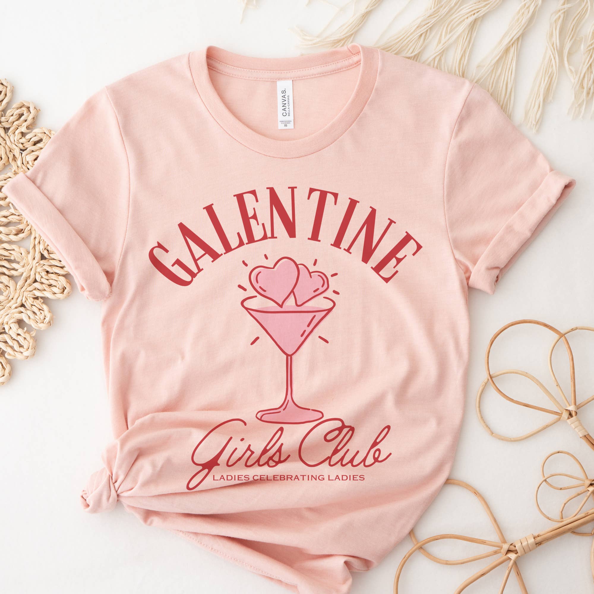 Par.tees by Party On! - Vente T-shirt sérigraphié – femme - T-shirt Galentine Girls Club Saint-Valentin2
