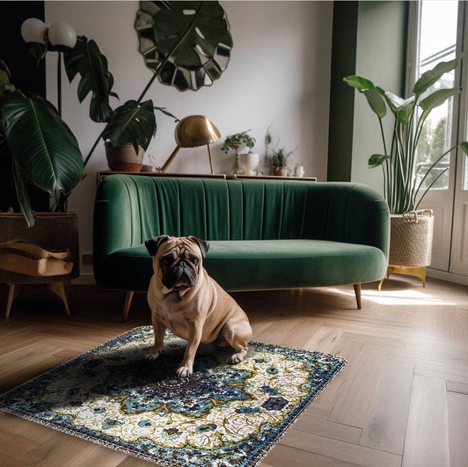 Pupiboo - Wholesale Pet Mat - Dog - Green Medallion Washable Pee Pads3