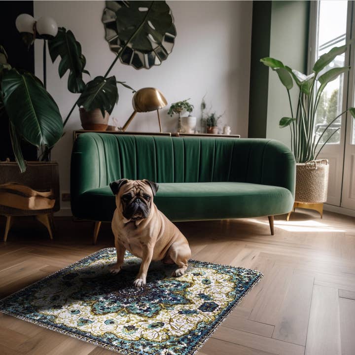 Pupiboo - Wholesale Pet Mat - Dog - Green Medallion Washable Pee Pads3