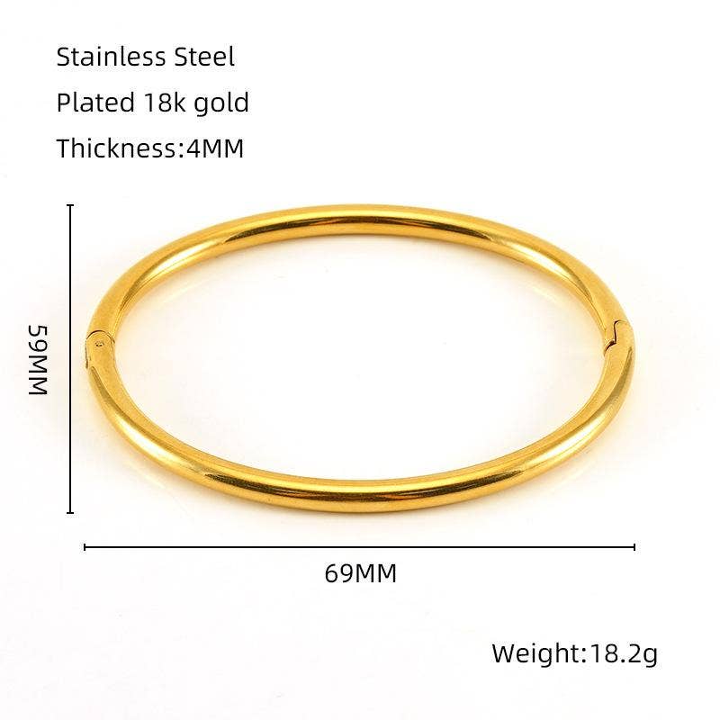 Mio Queena - Wholesale Bangle Bracelet - Multi-style 18K Gold-plated Stainless Steel Babngle - FGS0