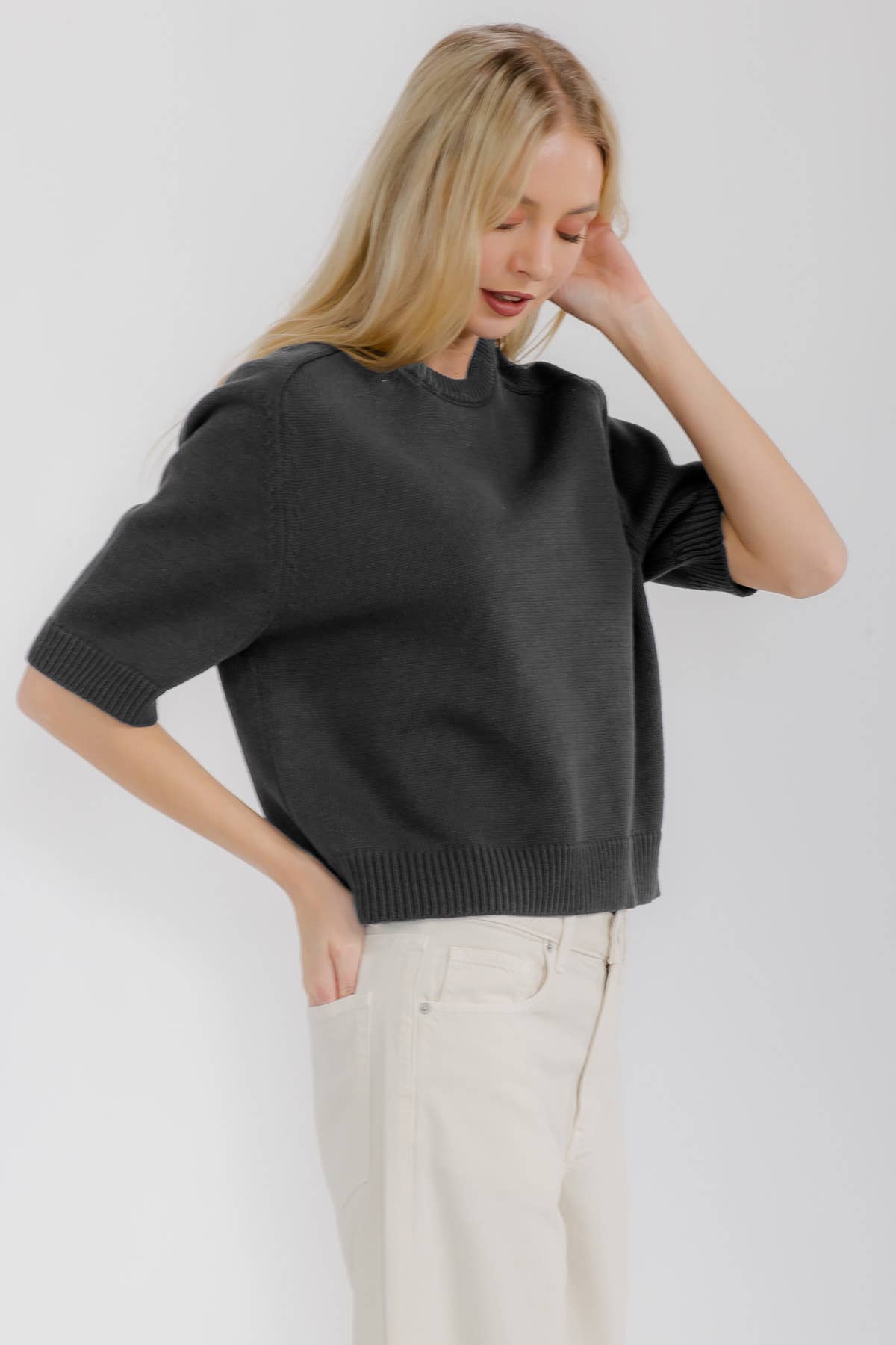 Star Drop – wholesale Knitted jumper – Women′s – SHORT SLEEVE SWEATER TOP (SDW6319)13