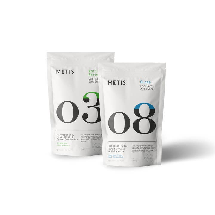 Metis Supplements - Wholesale Oral Supplement/Vitamin - Metis Slaap & Nervositeit Eco-Refill Duo (96 Caps)