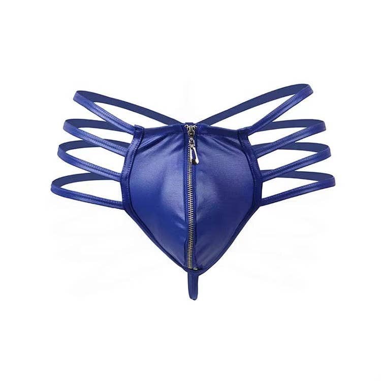 VIGOR - Wholesale Underwear - Men's - Men'S Zipper Open Front Jockstrap Thongs See-Through Underwear Hollow Out Low Rise G-Strings Briefs (MOQ 10 Pcs)2