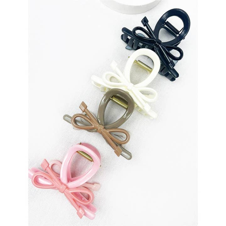 MIX COLOR Medium Knotted Bow Hair Clip Claw for wholesale on Faire
