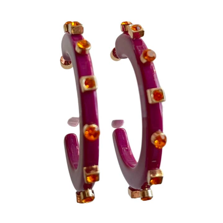 City Girl Jewel Hoop - Maroon for wholesale by Smith and Co. Design