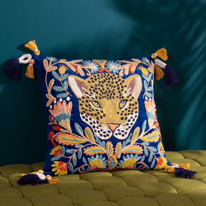 Cuscino Regal Leopard Blu reale per la vendita all'ingrosso da parte di Riva Home