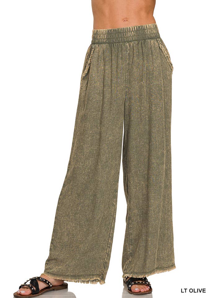 42POPS – Großhandel Hose – Damen – .....Gewaschene Leinenhosen mit Kordelzug8