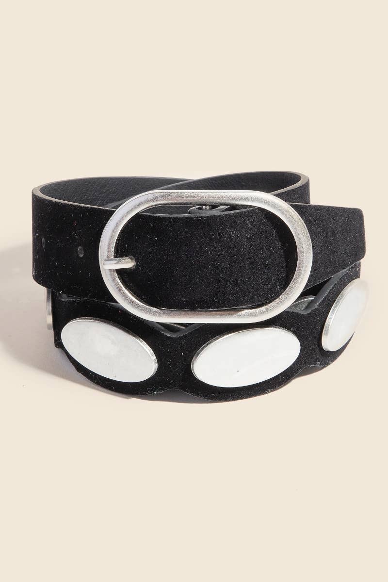 Anarchy Street - Wholesale Belt - Women's - Metallic Oval Accent Suede Belt4