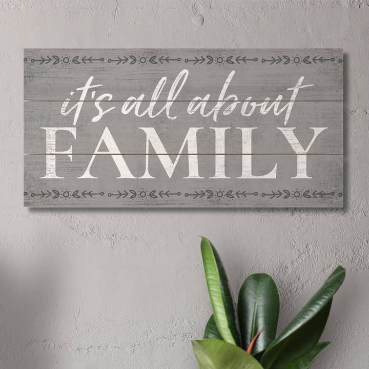 CounterArt/Highland Home/Thirstystone/CoasterStone - Wholesale Bord/bordje - Alles over Family houten bord met latten pallet 12" x 6"5