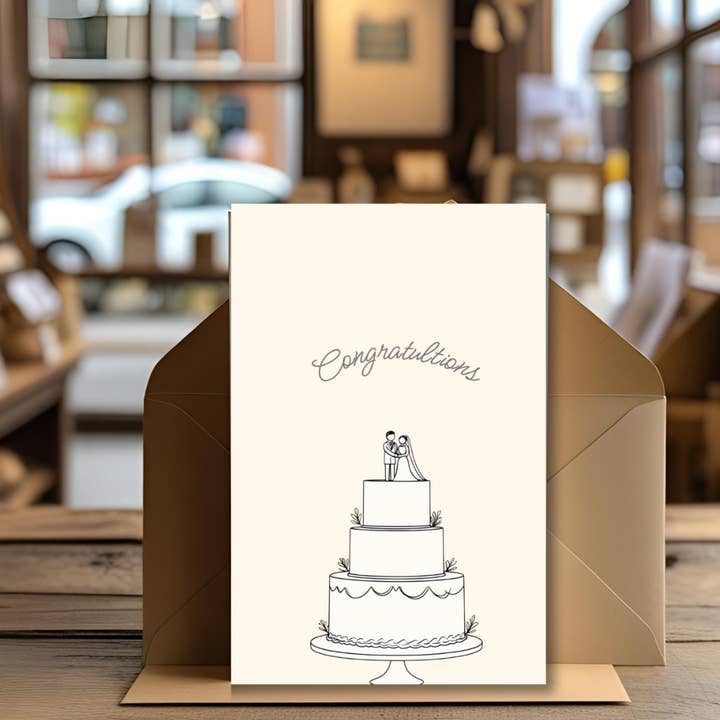 Bayside Treasures - Wholesale Wedding card - CONGRATULATIONS WEDDING CAKE