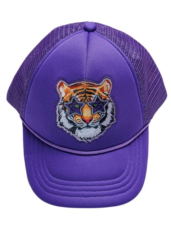 Tiger Trucker Hat, Purple for wholesale by Sunshine Society