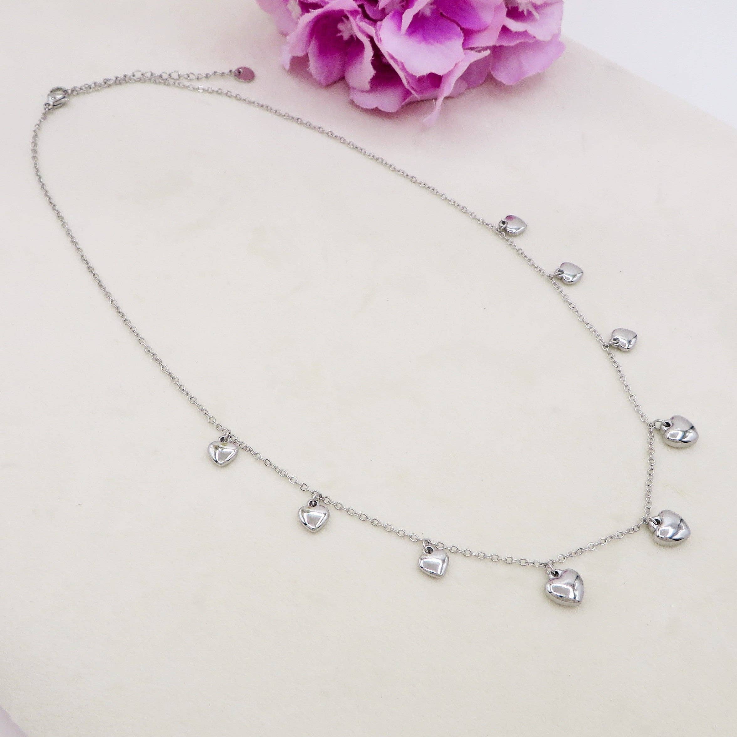 Daemon srls - Wholesale Pendant/Charm Necklace - VIDA ~ Collana ACCIAIO INOSSIDABILE con cuoricini bombe'1