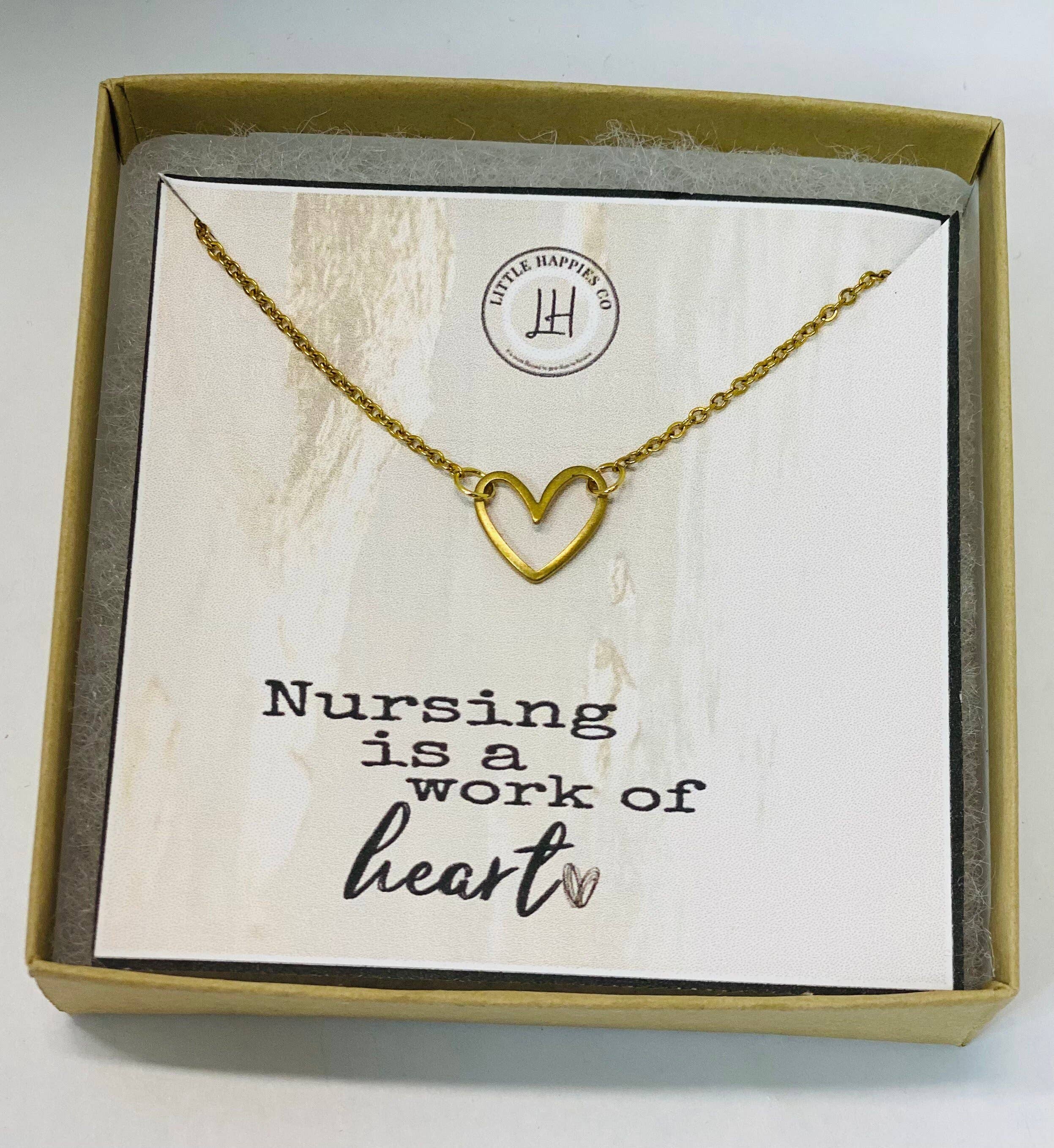 Little Happies Co - Wholesale Pendant/Charm Necklace - Gift for Nurse, Nurse Thank You Gift, heart Necklace, Nurse Appreciation Gift, Appreciation Gift, Nurse Jewelry, Nurse Necklace, Nurse Gift1