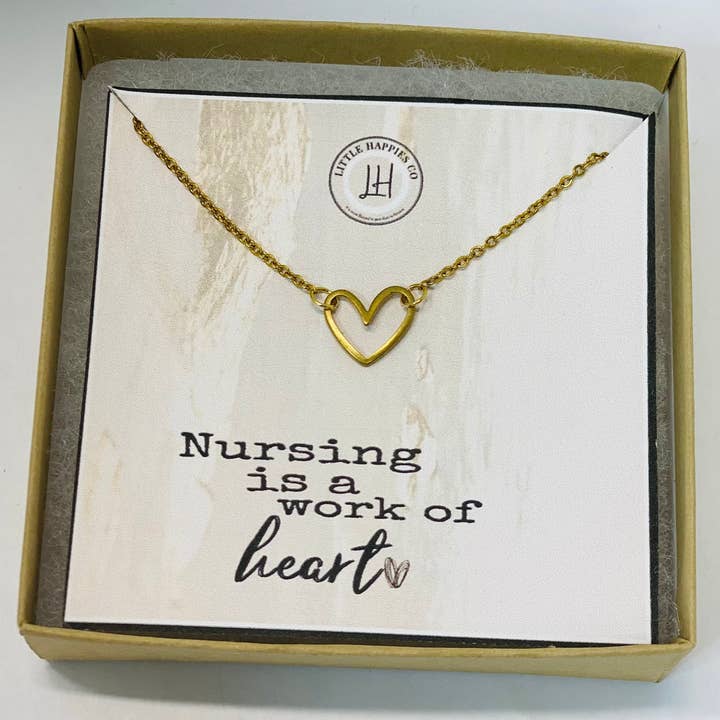 Little Happies Co - Wholesale Pendant/Charm Necklace - Gift for Nurse, Nurse Thank You Gift, heart Necklace, Nurse Appreciation Gift, Appreciation Gift, Nurse Jewelry, Nurse Necklace, Nurse Gift1