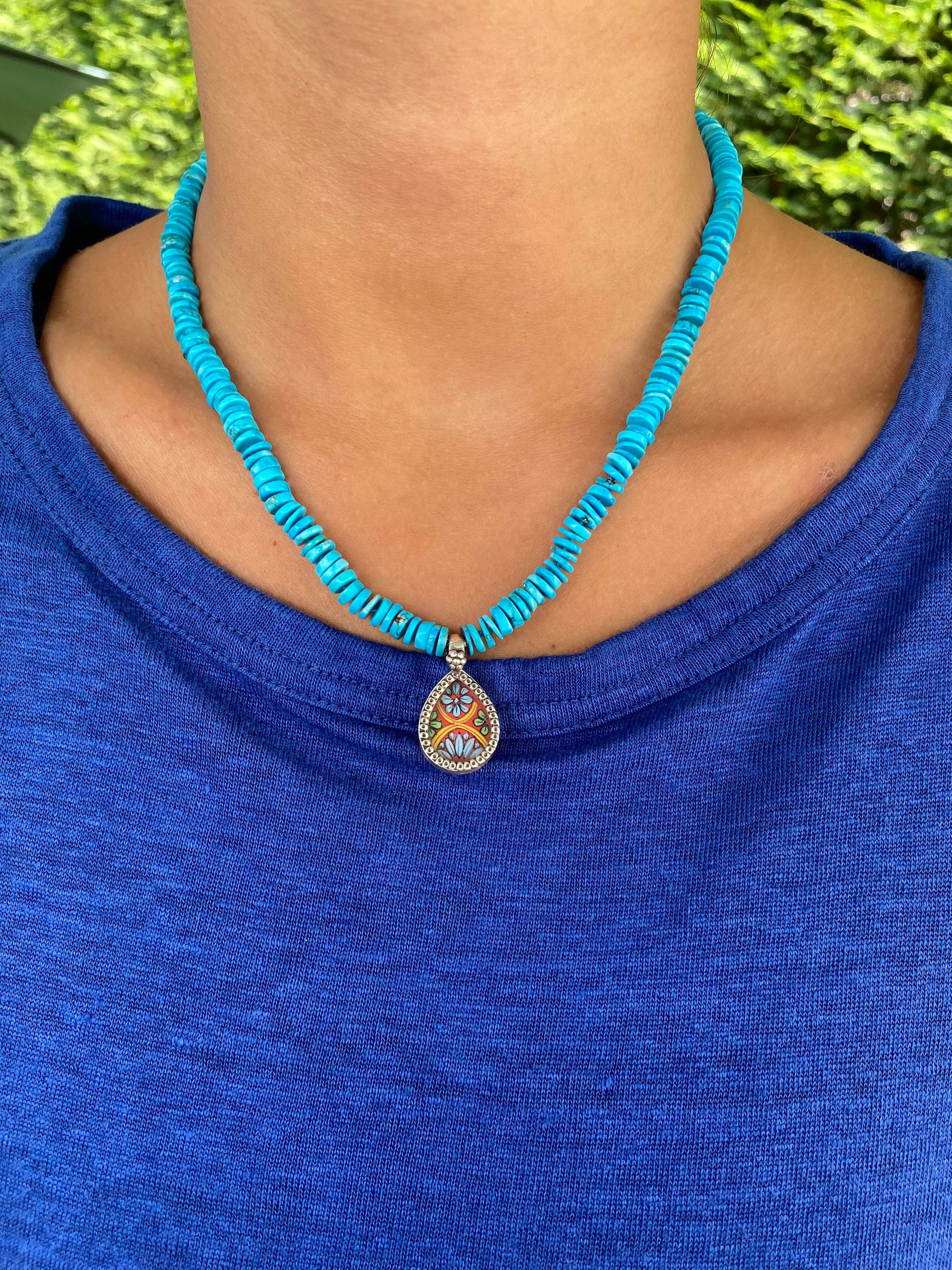 Jen Stock Mindful Designs - Wholesale Pendant/Charm Necklace - Block Print Beaded Necklaces8