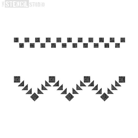 Squares Borders Stencil for wholesale by The Stencil Studio