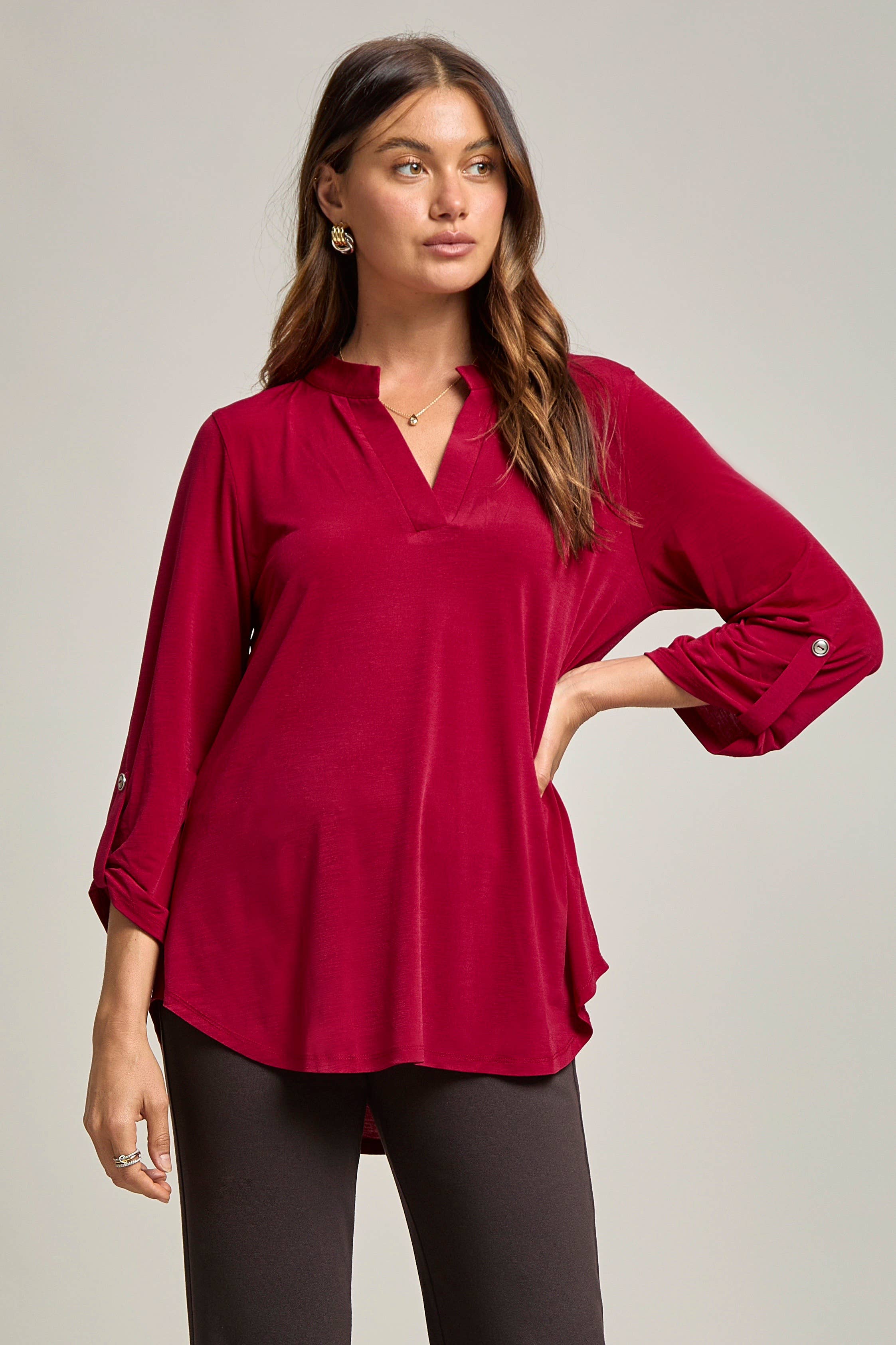 Dear Scarlett - Vente Chemisier – femme - Blouse Lizzy à manches 3/4, pratique pour le voyage20