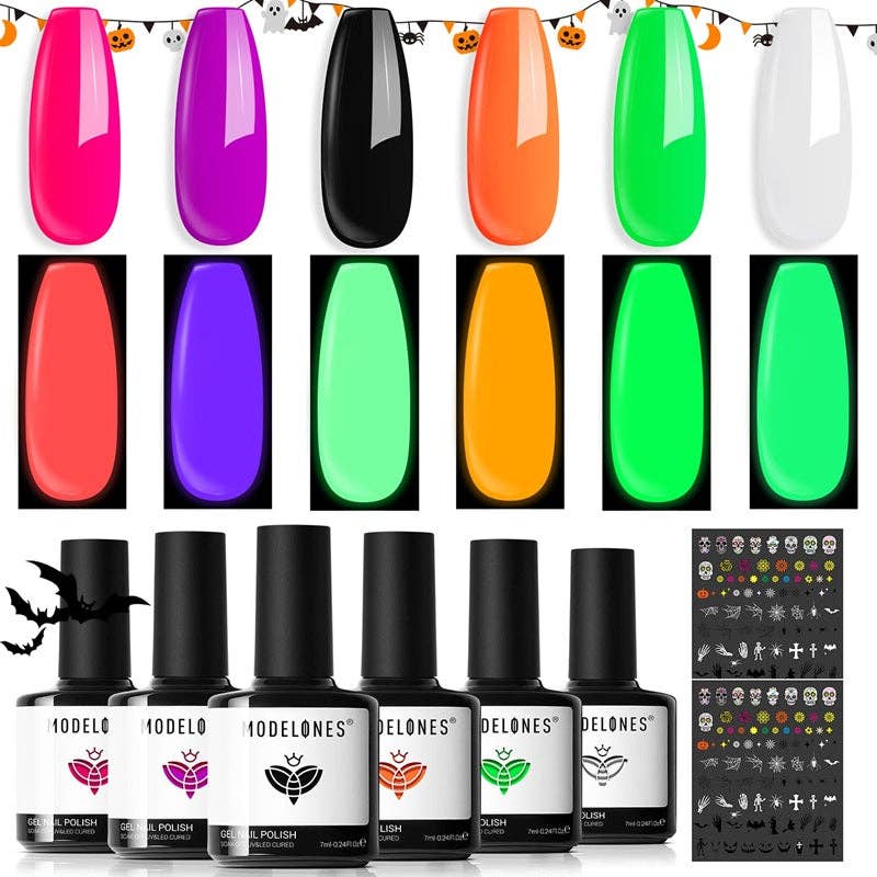 Modelones – wholesale Nail polish set – Horror Night - 6 Shades Luminous Gel Polish Set 7ml8