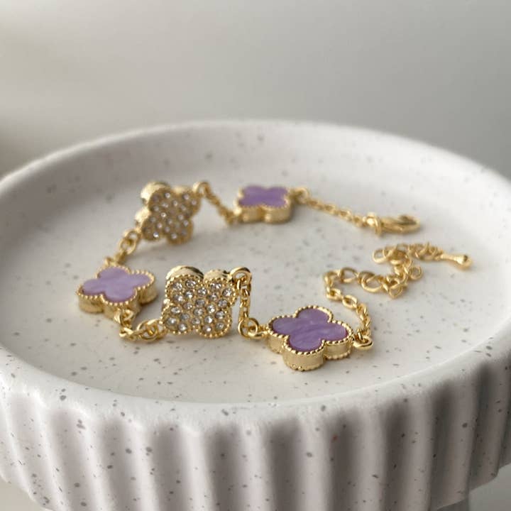 Clover Leaf Pavé Mix Bracelet for wholesale by musthavemustget