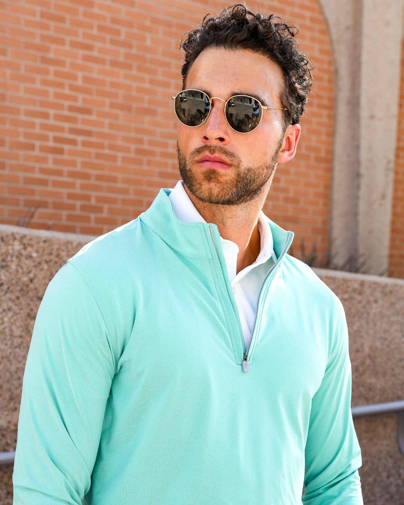 USA Palm – Polo - Homem por atacado – Fecho de 1/4 Mesclado127