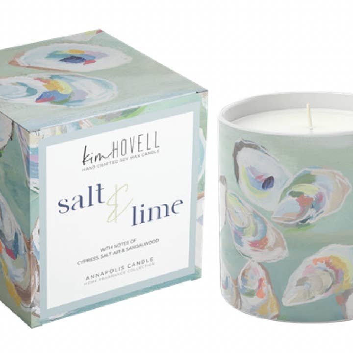 Annapolis Candle - Wholesale Jar/Filled Candle - Salt and Lime Oyster Boxed Candle - Kim Hovell