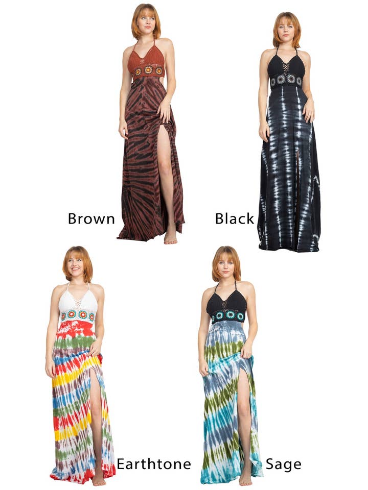 Lakhays Collection Inc. - Wholesale Dress - Women's - Crochet Tiedye Maxi Dress