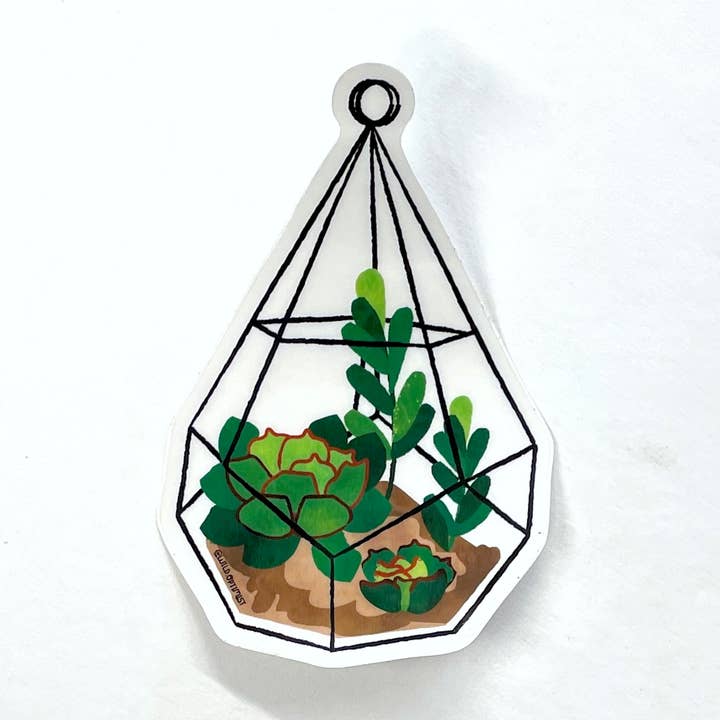 Transparent Terrarium Sticker for wholesale by Wild Optimist
