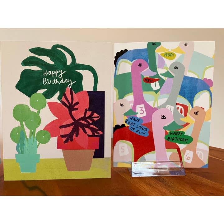 Colleen Harrington Studio - Wholesale Birthday Card - A2 Greeting Card - Happy Birthday Monstera5