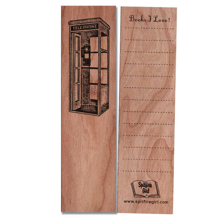 Wood Bookmark - Telephone for wholesale by Spitfire Girl