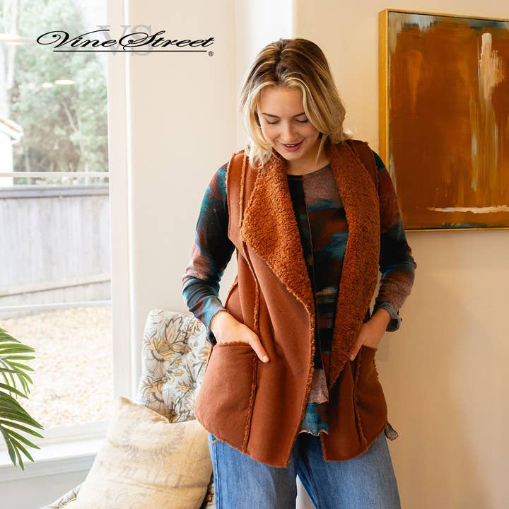 Gilet Sherpa Cuivre SOLDES pour la vente par Vine Street Apparel