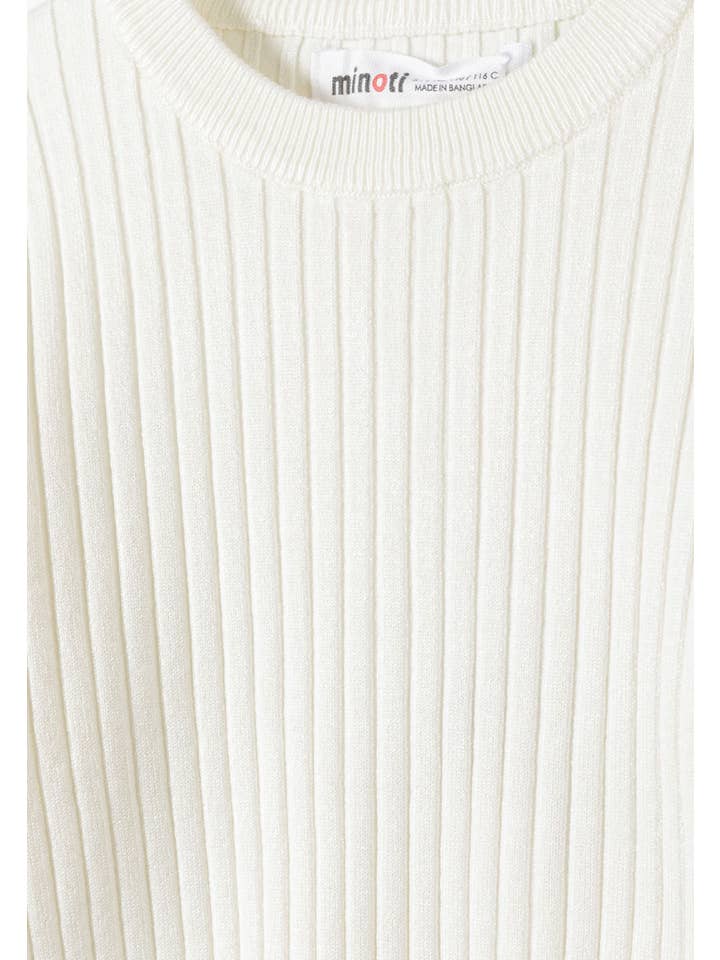 Minoti sp. z o.o. - Wholesale Knit Sweater - Kids - Girls Ribbed long sleeve jumper with frill cuff detail3