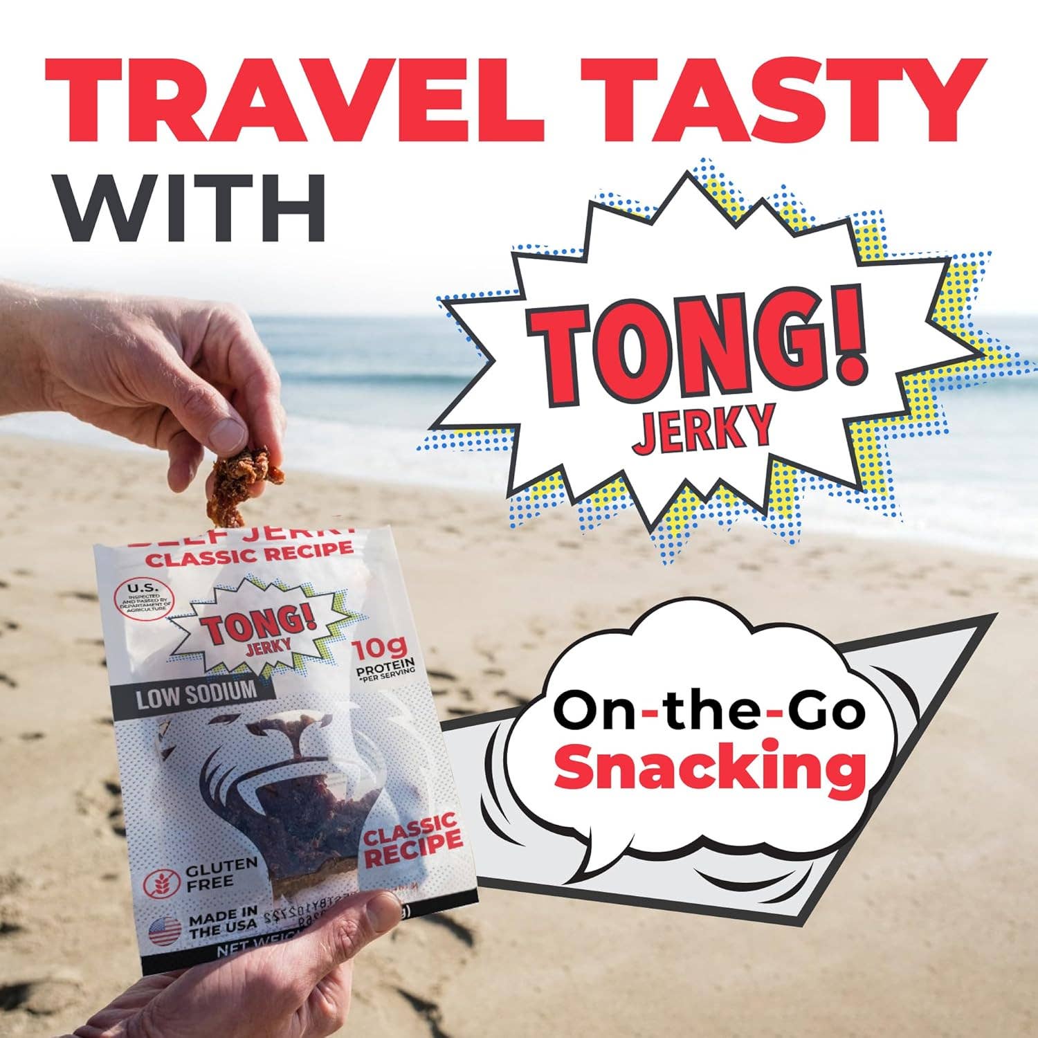 Tong Jerky - Wholesale Jerky - Beef Jerky 12 Pack - Savoury Beef Jerky - Keto, high protein5