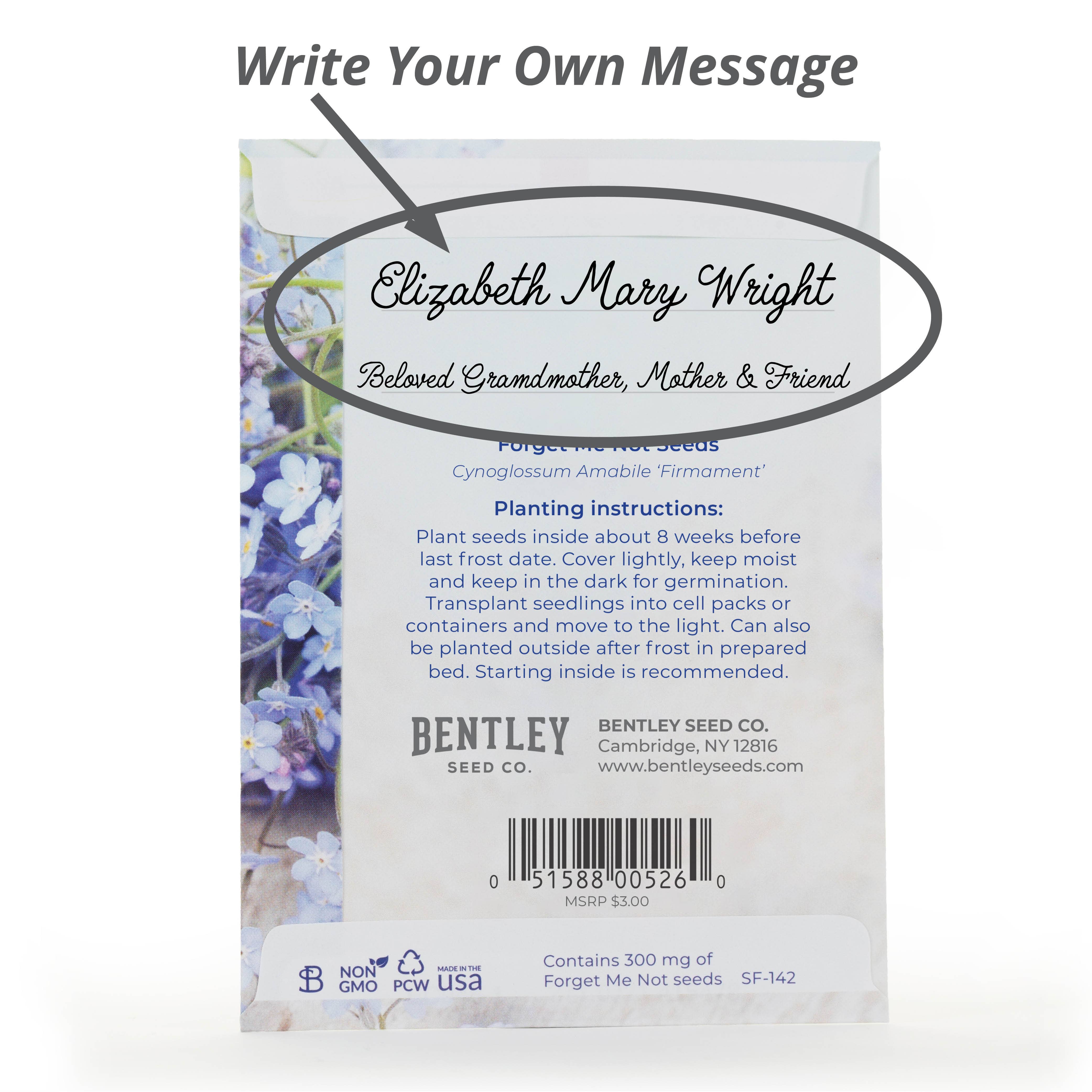 Bentley Seed Co. - Wholesale Plant Seeds - In Remembrance Love Left Behind Forget Me Not Seed Packets2