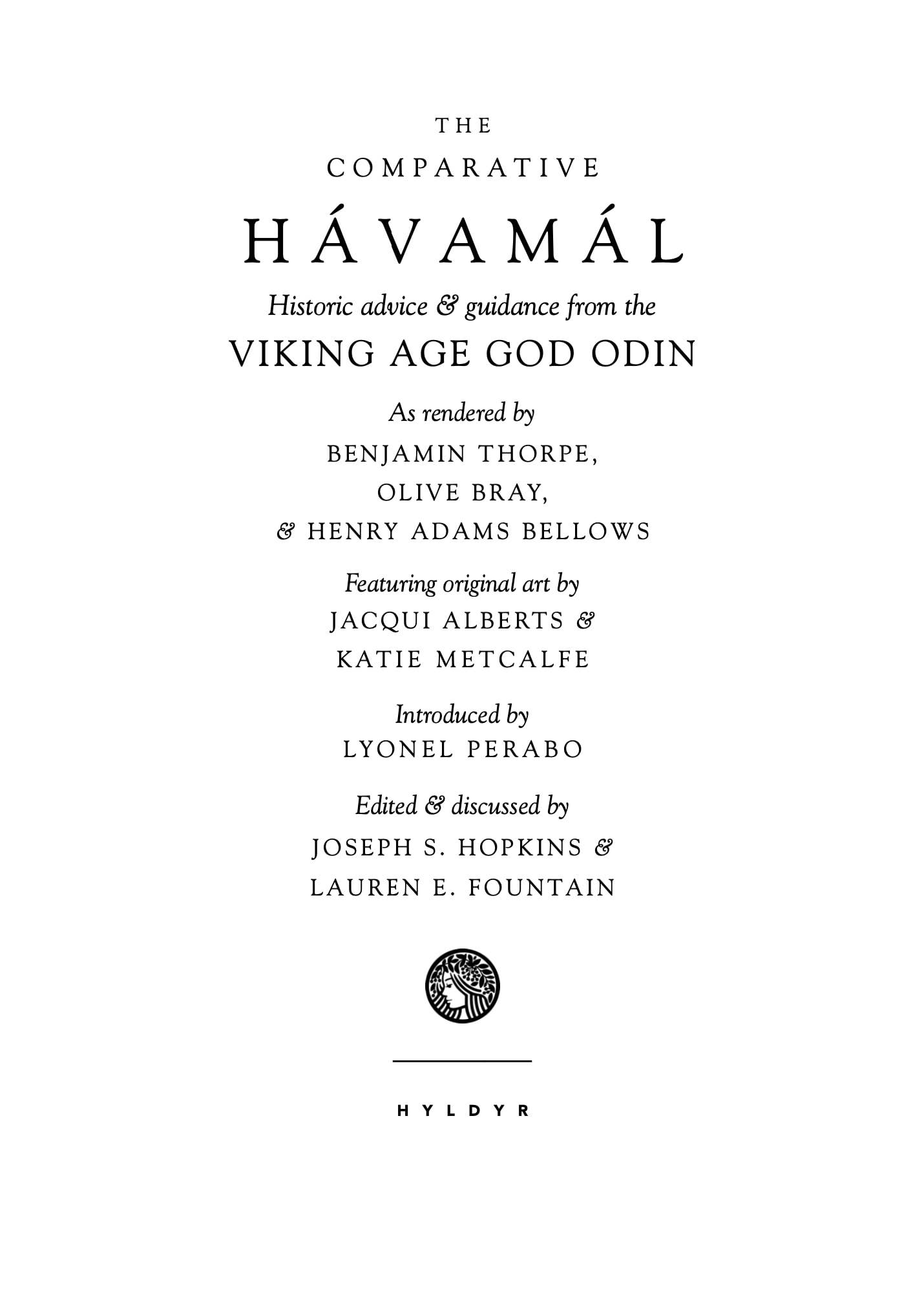 Hyldyr - Wholesale Poetry & Drama - The Comparative Hávamál2