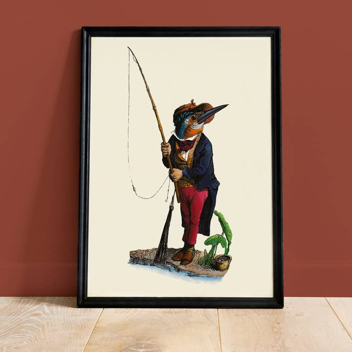 Kingfisher Poster - Dressed Animals for wholesale by Colette de B.
