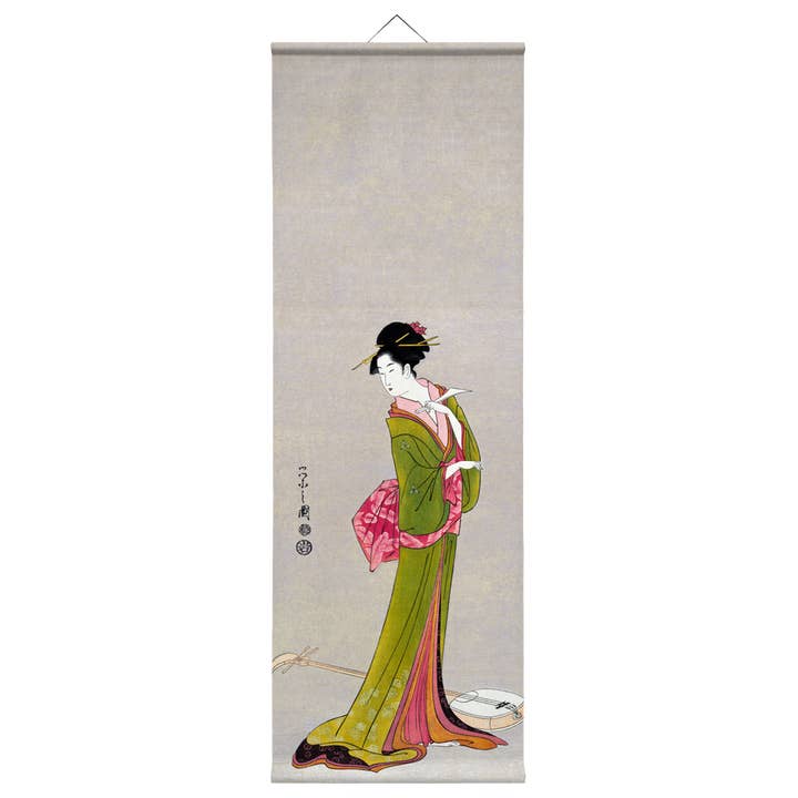 Kakemono Nº006 Geisha com Guitarra por atacado de Eicie