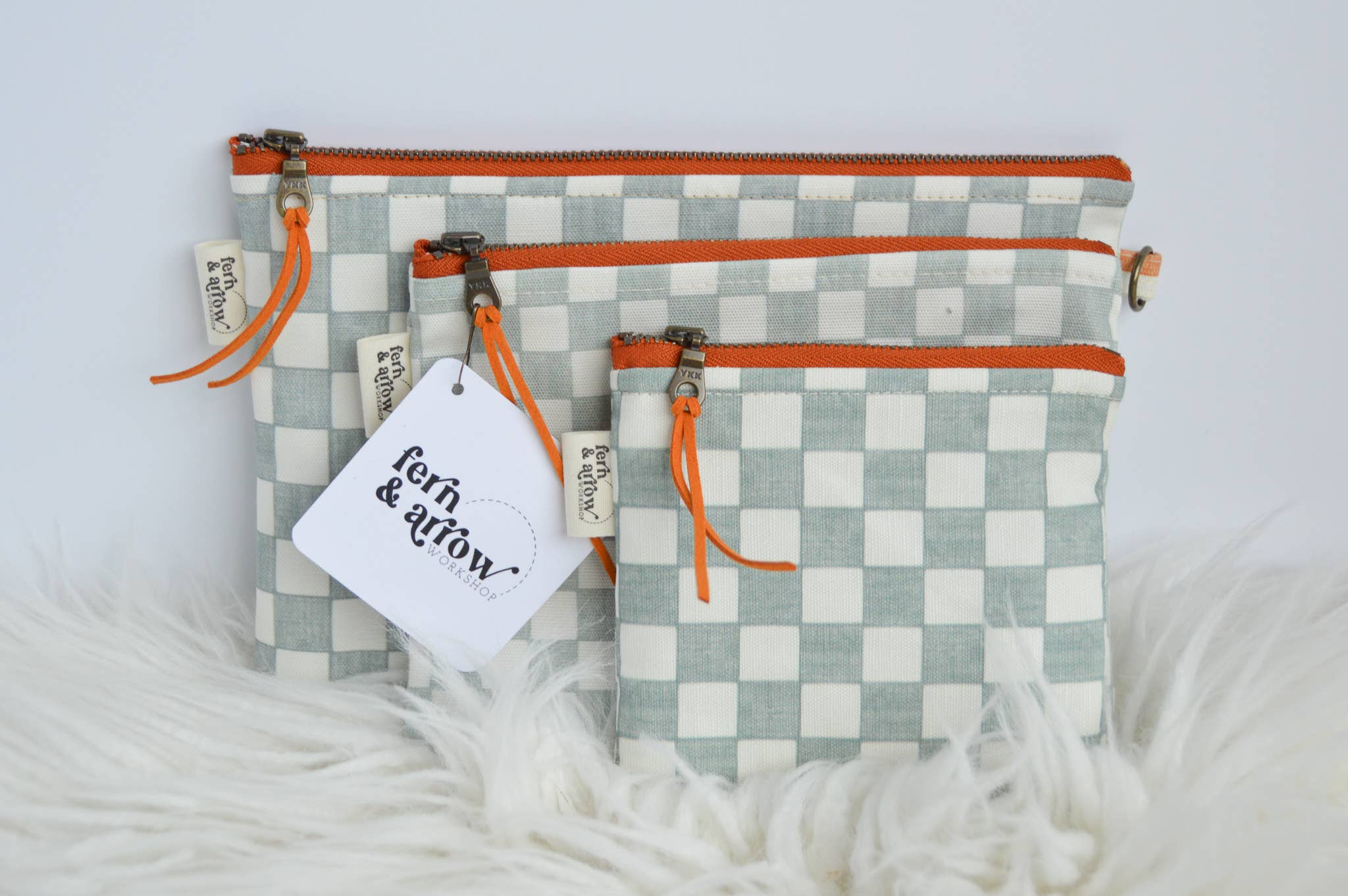 Fern & Arrow - Venta al por mayor Monedero - Mujer - Neceser de Maquillaje Boho Chic a Cuadros para Ella1