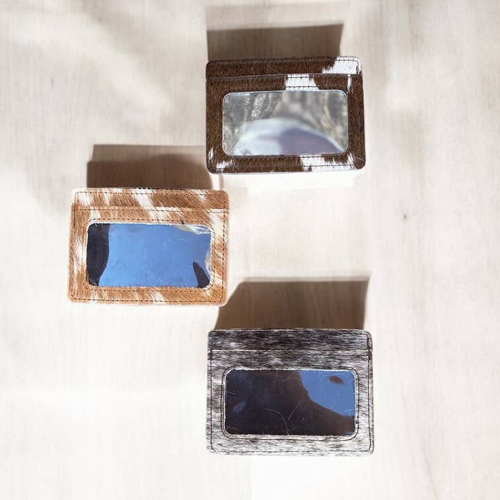 Western Linens - Wholesale Card Holder - Women's - Black Cowhide ID Credit Card Wallet