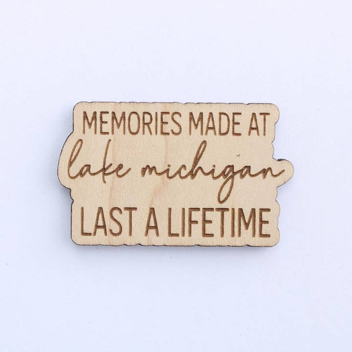 Wheatland Avenue Home - Wholesale Magnet - Michigan Cutout Wood Refrigerator Magnet - Michigan Gift and Souvenir, Michigan Upper Peninsula & Lower Peninsula Fridge Magnet, Made In MI