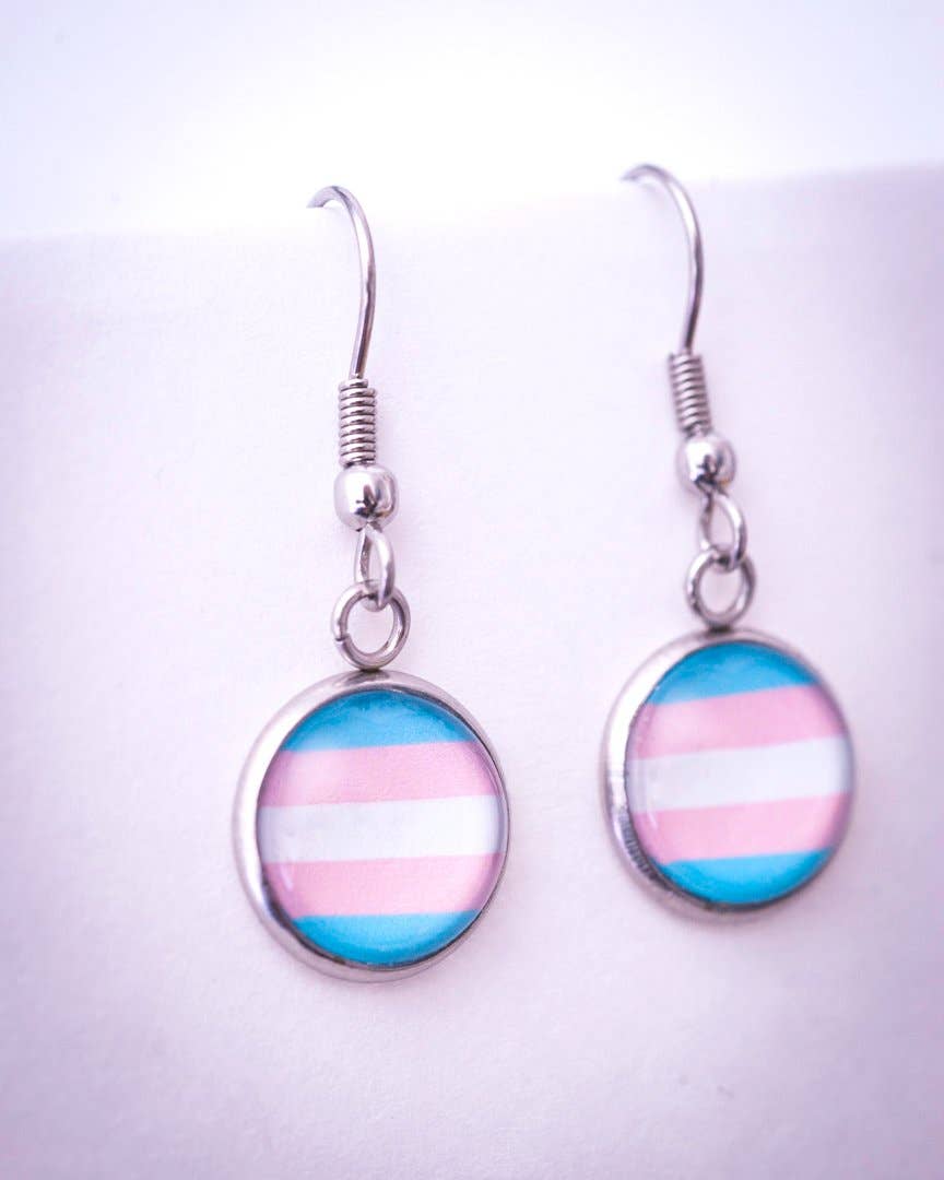 Crafty Queer Studio - Wholesale Stud/Post Earrings - Transgender flag pride LGBTQ+ earrings - stud or dangle6