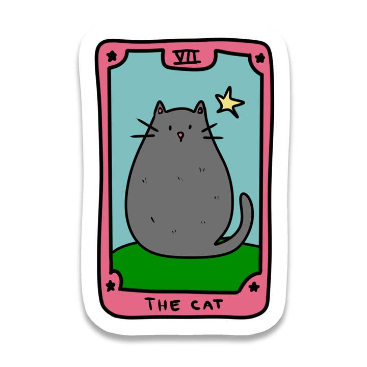 Katten | Tarotkort | Husdjur | Vattentät klistermärke | 3.5" för wholesale av Rebel and Siren Stickers