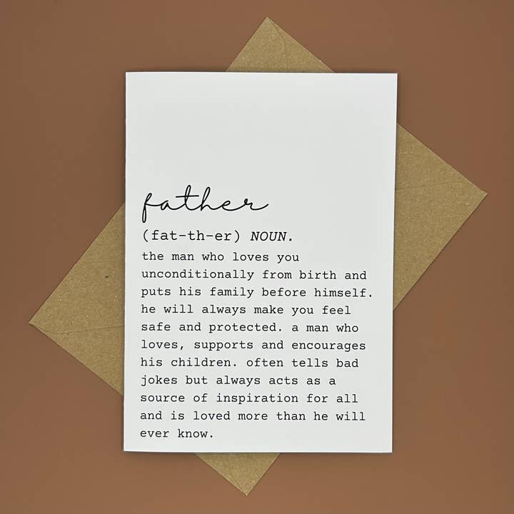 Father Definition Greeting Card for wholesale by Swale Studios