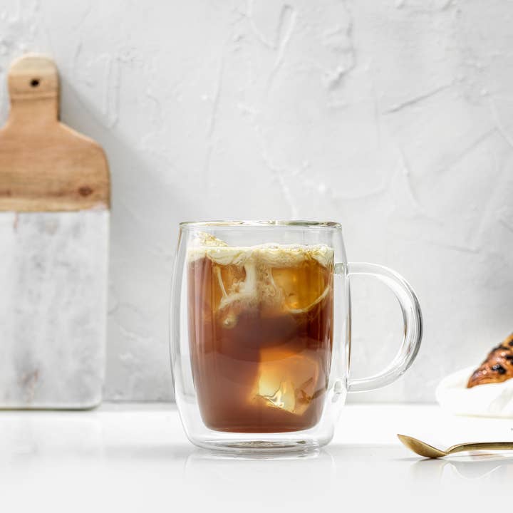 JoyJolt - Wholesale Coffee Mug - Aroma Double Wall Coffee Glasses, 13.5 Oz Set of 22