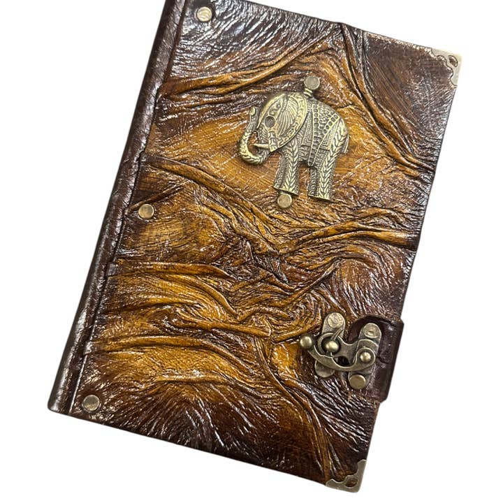 CRETE TRADING INC - Wholesale Journal/Diary - Handmade Leather Journal Belt Strap Elephant Brown1