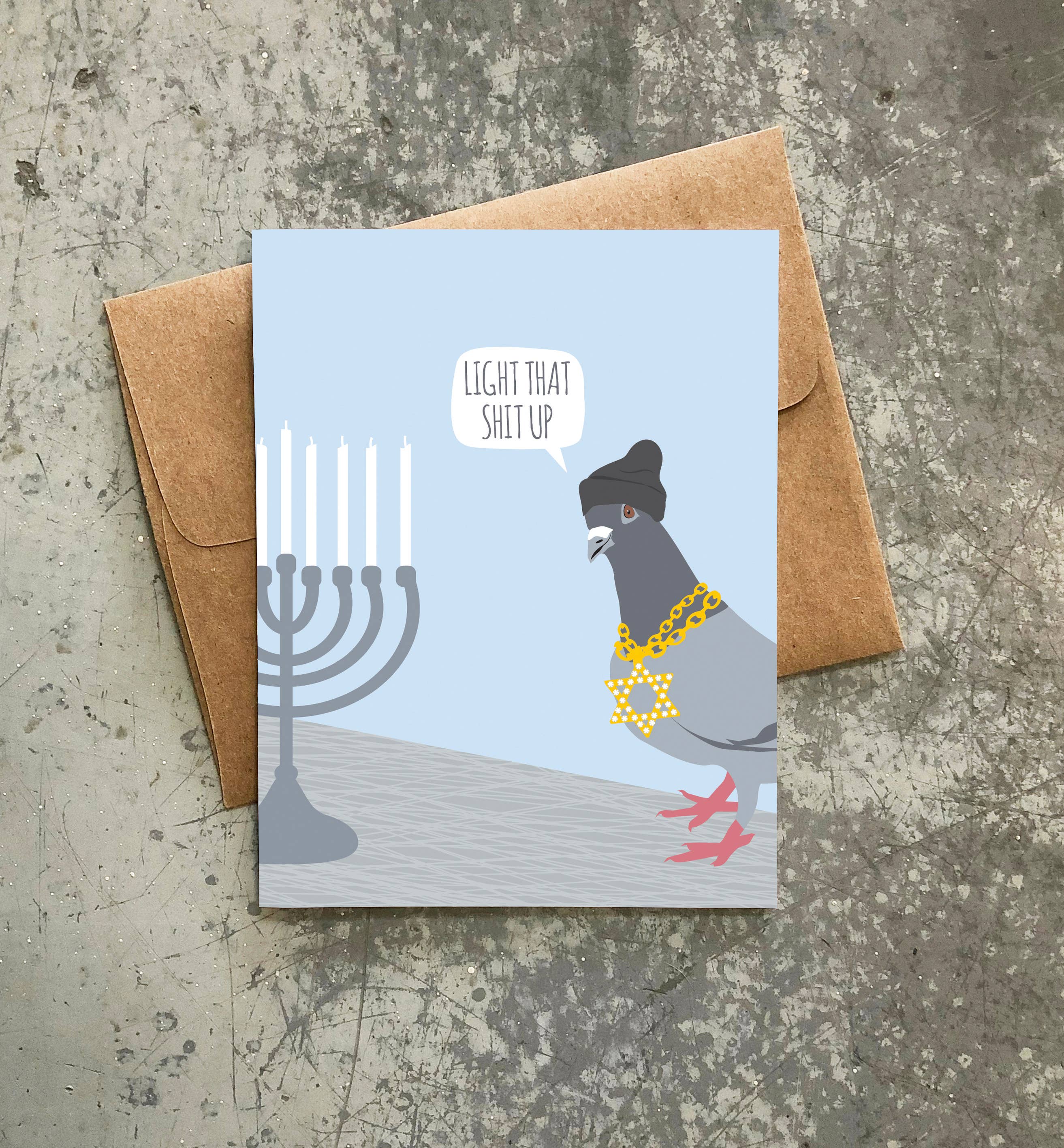 Modern Printed Matter - Wholesale Hanukkah Card - Light That Up Hanukkah Card1