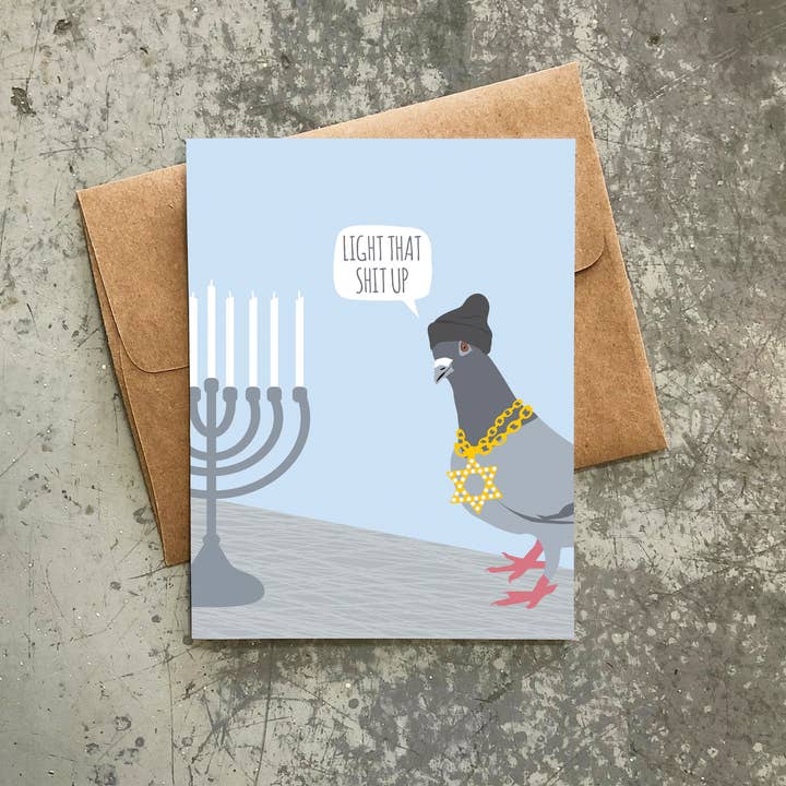 Modern Printed Matter - Wholesale Hanukkah Card - Light That Up Hanukkah Card1