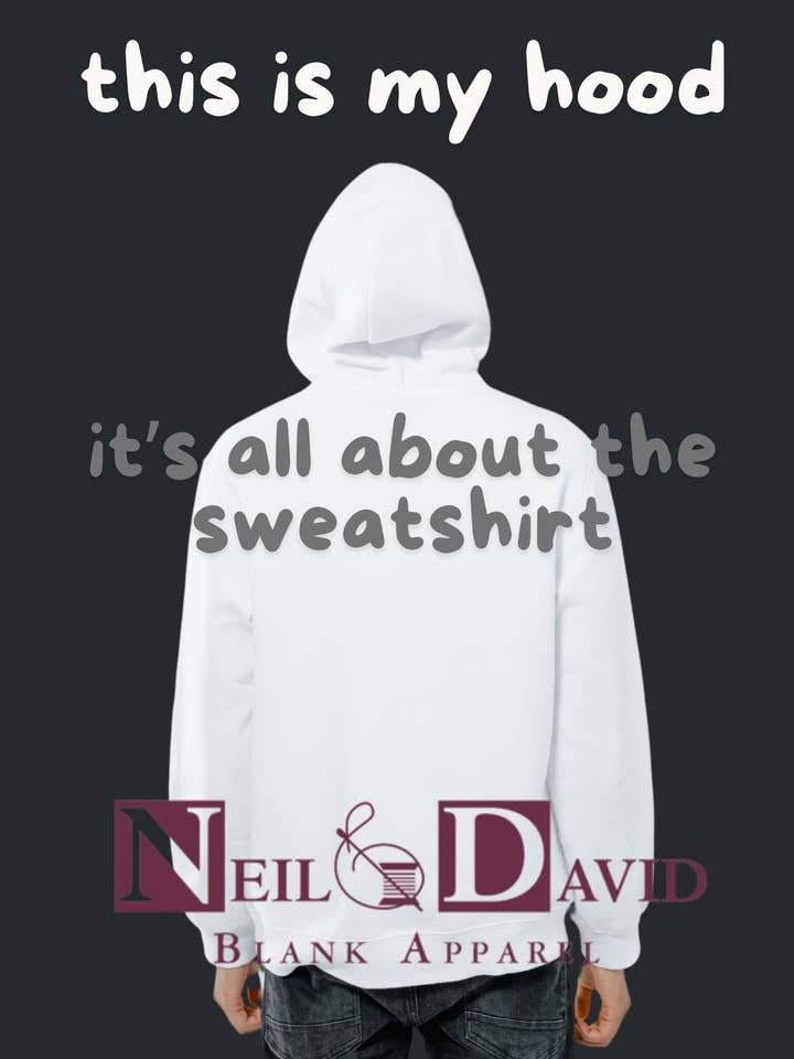 White Fleece Lined Pullover Hoodie Sweatshirt Unisex - Open Sizing for wholesale on Faire