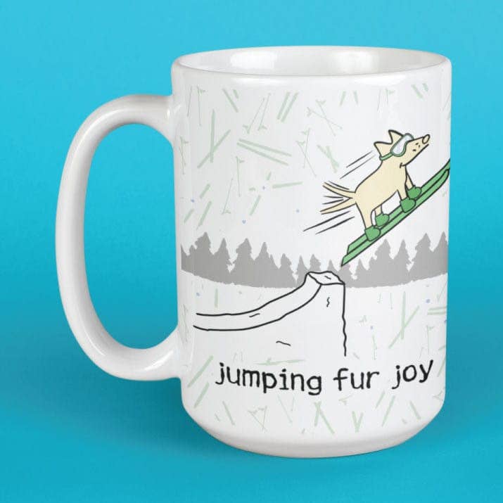 Jumping Fur Joy - Large Coffee Mug for wholesale by Teddy the Dog