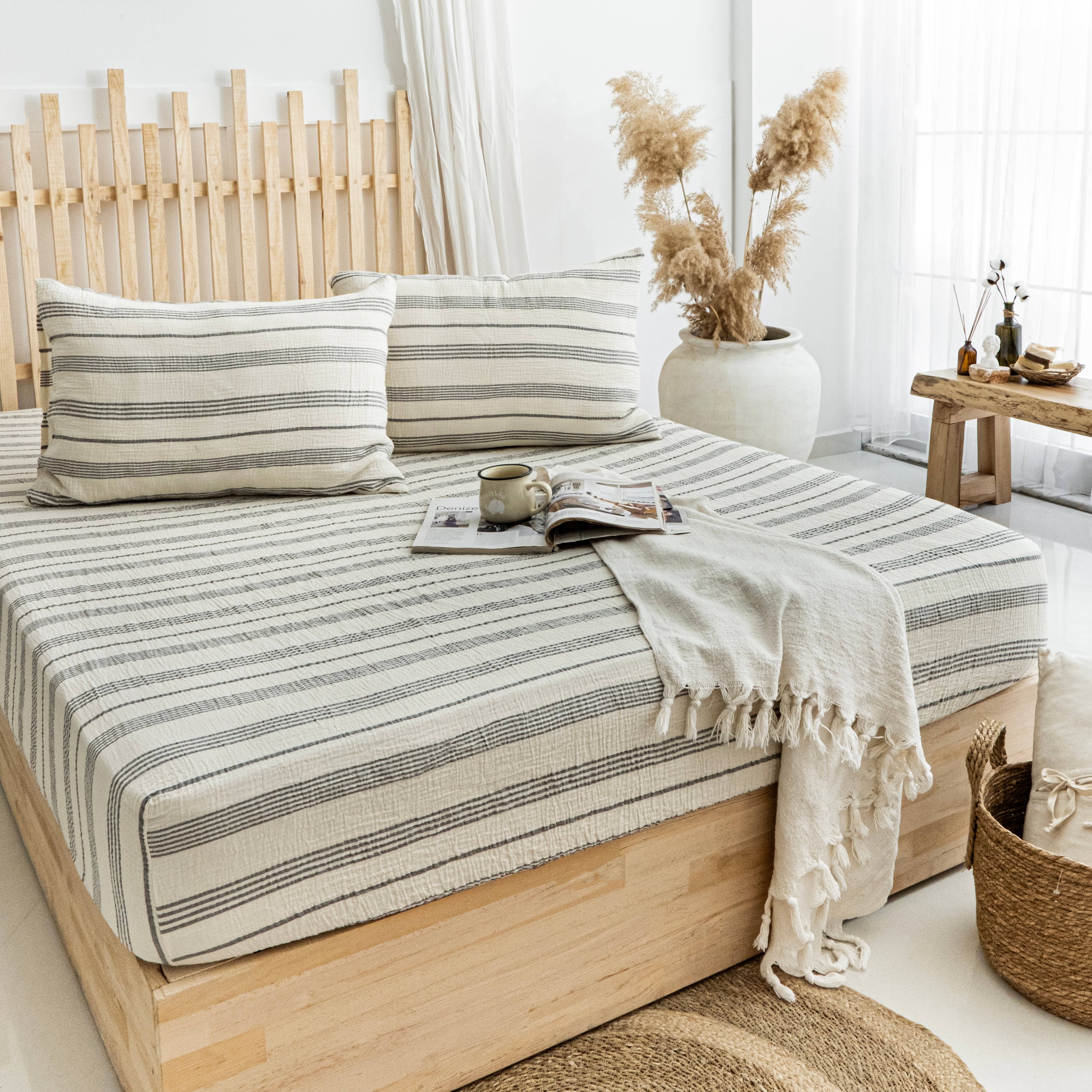 Naturloom - Wholesale Fitted Sheet - Organic Muslin Fitted Sheet GOTS Certified Bedding Set2