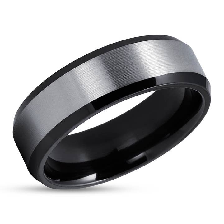 Zirconium Wedding Band - Black Wedding Ring - Zirconium Wedding Ring - Black Wedding Ring for wholesale by Lucky Love Rings